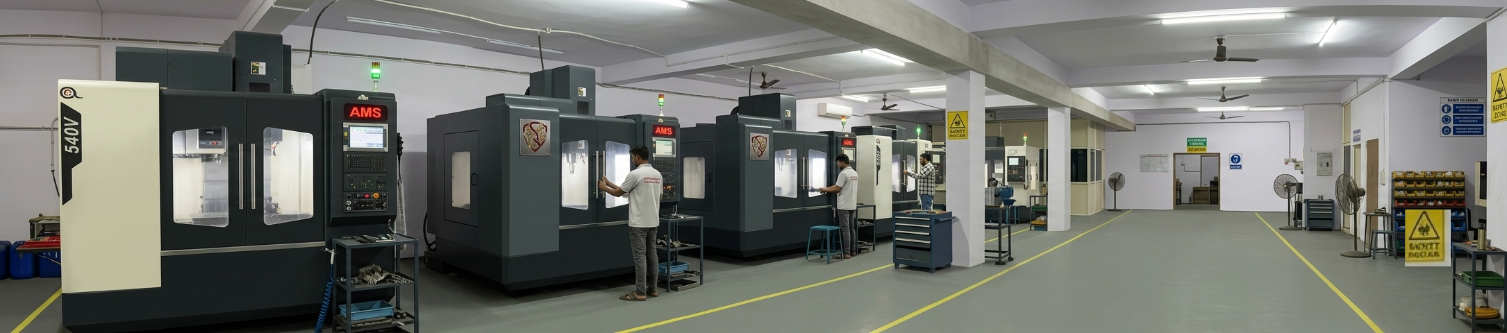 Wireframe illustration of CNC machining